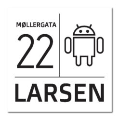 postkasseskilt gravert android 120x120mm