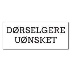 postkasseskilt gravert dørselgere uønsket