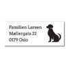 postkasseskilt gravert hund 78x32mm
