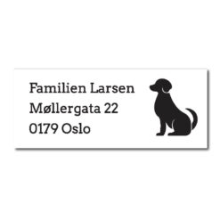 postkasseskilt gravert hund 78x32mm