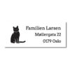 postkasseskilt gravert katt 78x32mm