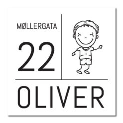 postkasseskilt gravert lekestue g 120x120mm