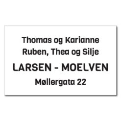 postkasseskilt – gravert – foreldre og barn 94x58mm