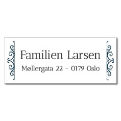 postkasseskilt gravert ornament 78x32mm