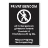 privat eiendom ingen fotgjengere sort