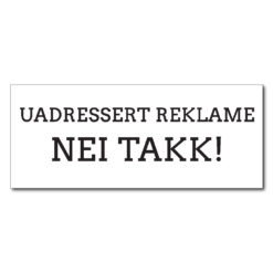 postkasseskilt gravert nei takk til uadressert reklame