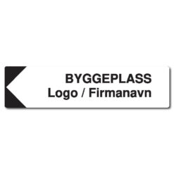 byggeplass logo og firmanavn venstre