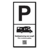 "p" skilt med qr kode bobilparkering 40x80
