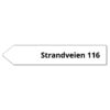 gatenavn skilt konturskjært pilskilt venstre