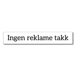 postkasse skilt ingen reklame takk 117x20mm