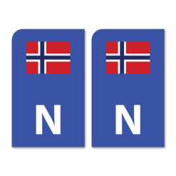 skiltmerker 2 stk blå n merker til mc / atv 40x65mm