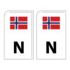 skiltmerker 2 stk hvite n merker til mc / atv