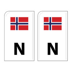 skiltmerker 2 stk hvite n merker til mc / atv