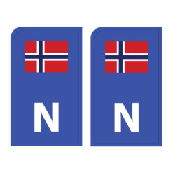 skiltmerker 2 stk blå n merker til mc / atv