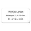 teinemerke med gravert nummer og navn 60x30