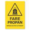 fareskilt fare propan ild forbudt