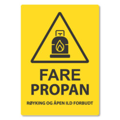 fareskilt fare propan ild forbudt