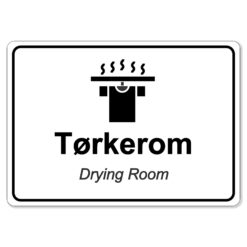 byggeplass brakkeskilt tørkerom