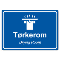 byggeplass brakkeskilt blå tørkerom
