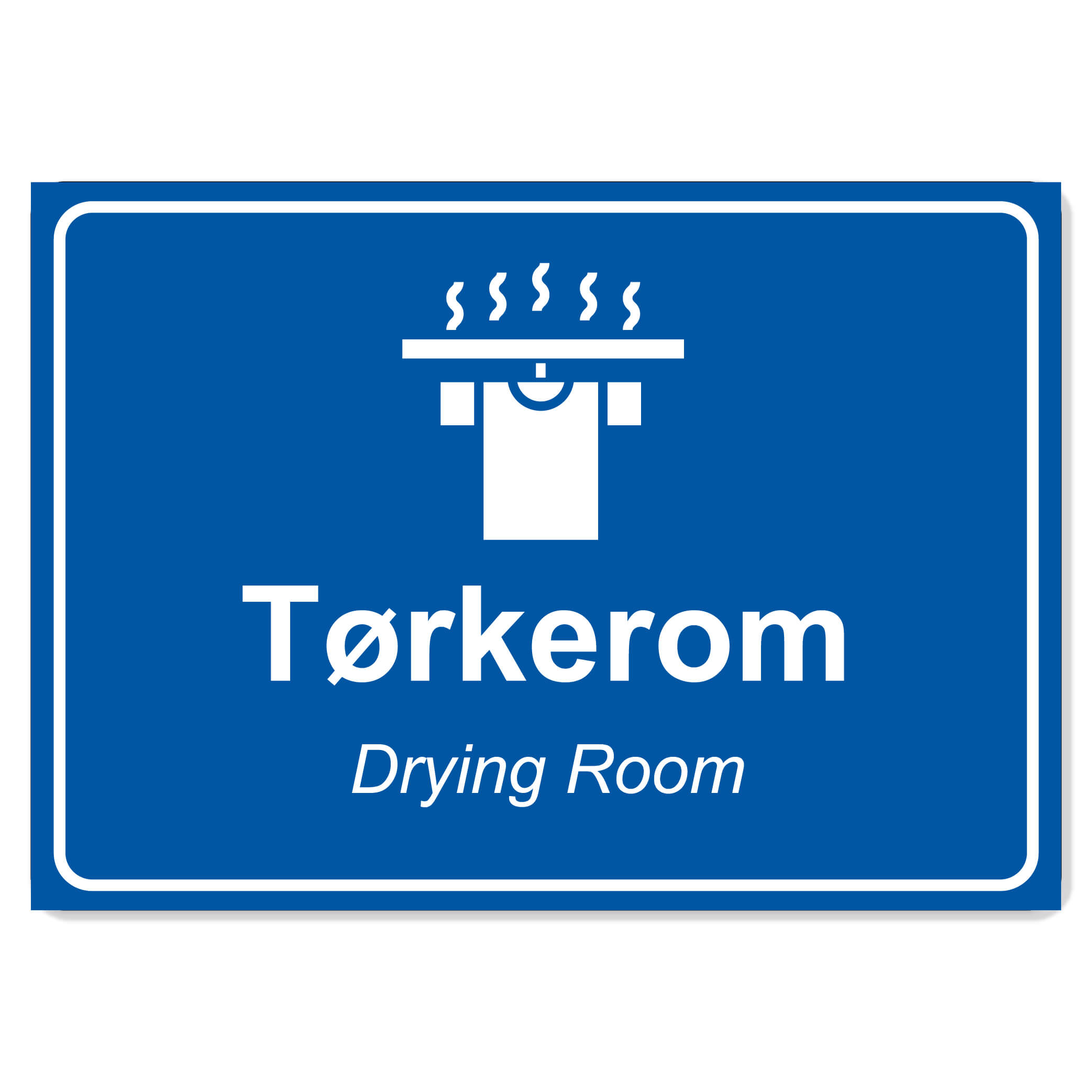 byggeplass brakkeskilt blå tørkerom