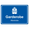 byggeplass brakkeskilt blå garderobe