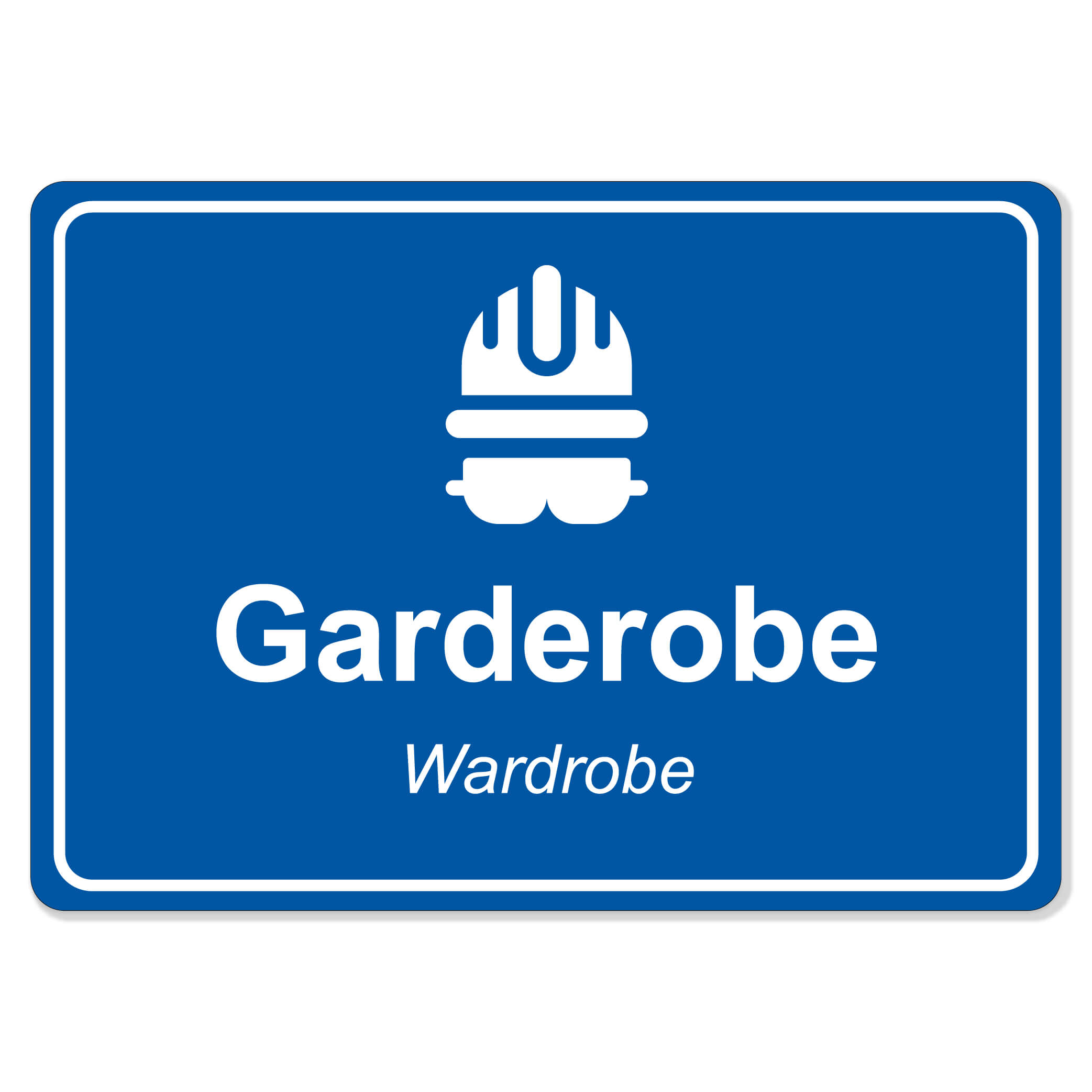 byggeplass brakkeskilt blå garderobe