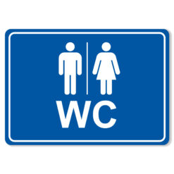 byggeplass brakkeskilt blå wc