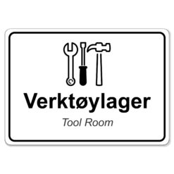 byggeplass brakkeskilt verktøylager