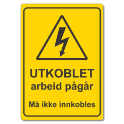 fareskilt utkoblet arbeid pågår