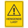 fareskilt hengende last