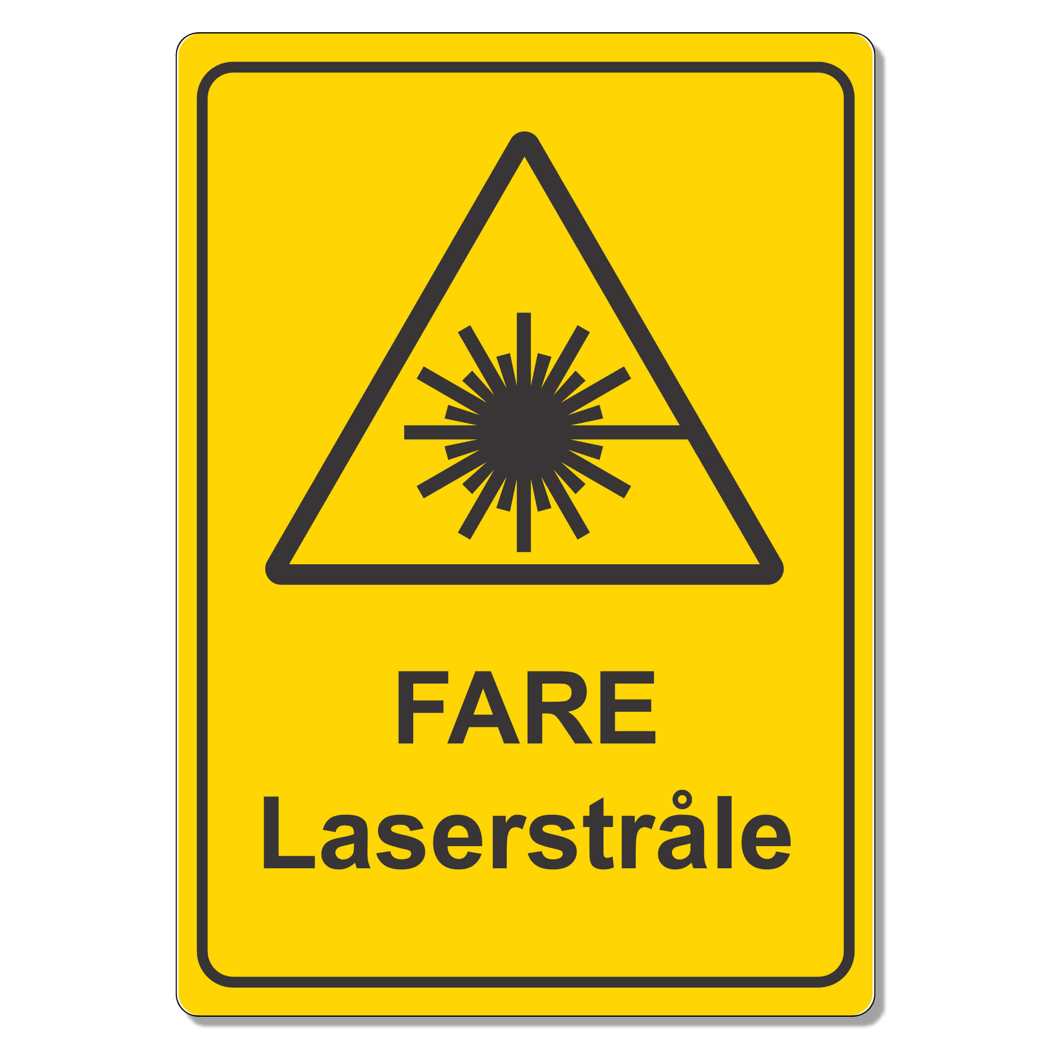 fareskilt fare laserstråle