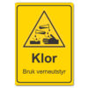 fareskilt klor bruk verneutstyr
