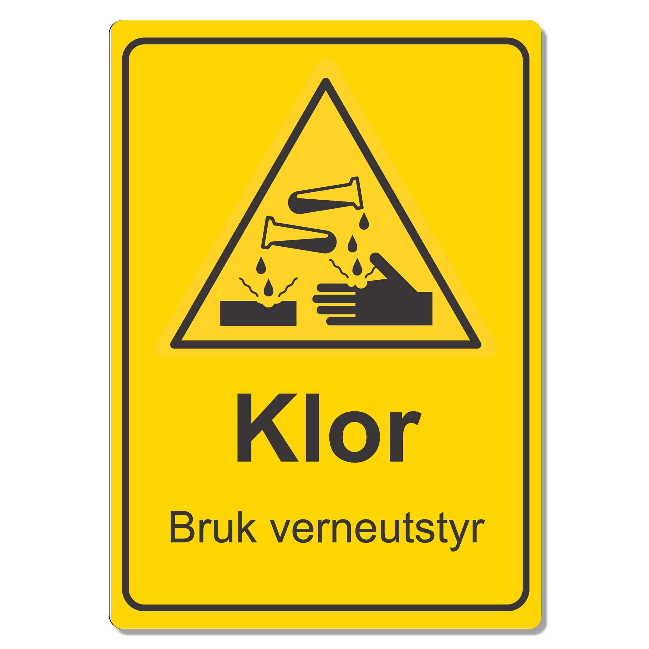 fareskilt klor bruk verneutstyr