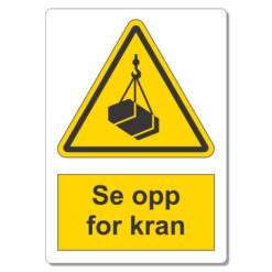 fareskilt se opp for kran