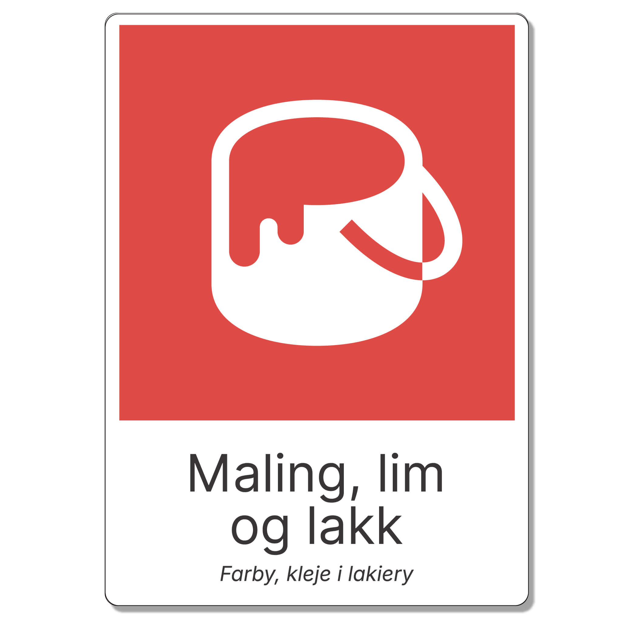 byggeplass sortering maling, lim, lakk + polsk