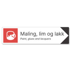 byggeplass pil sortering maling,lim,lakk + engelsk