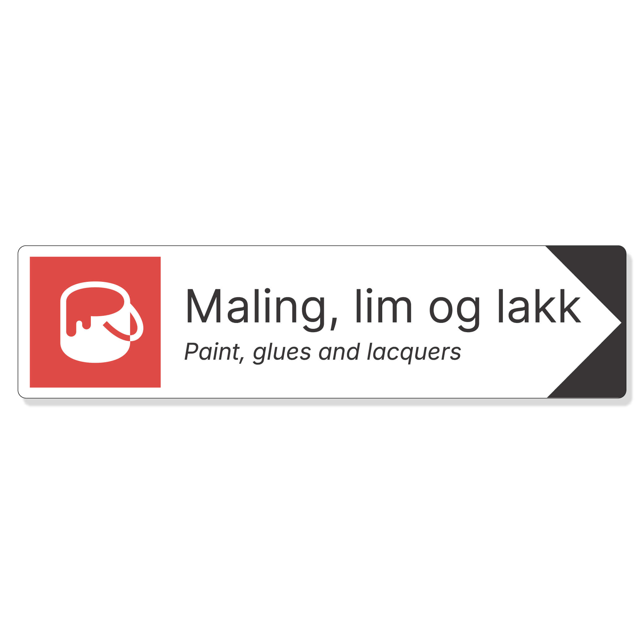 byggeplass pil sortering maling,lim,lakk + engelsk