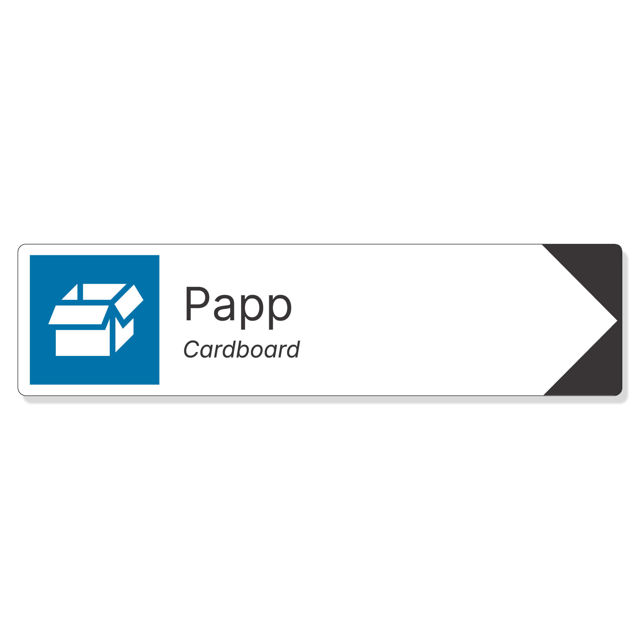 byggeplass pil sortering papp + engelsk
