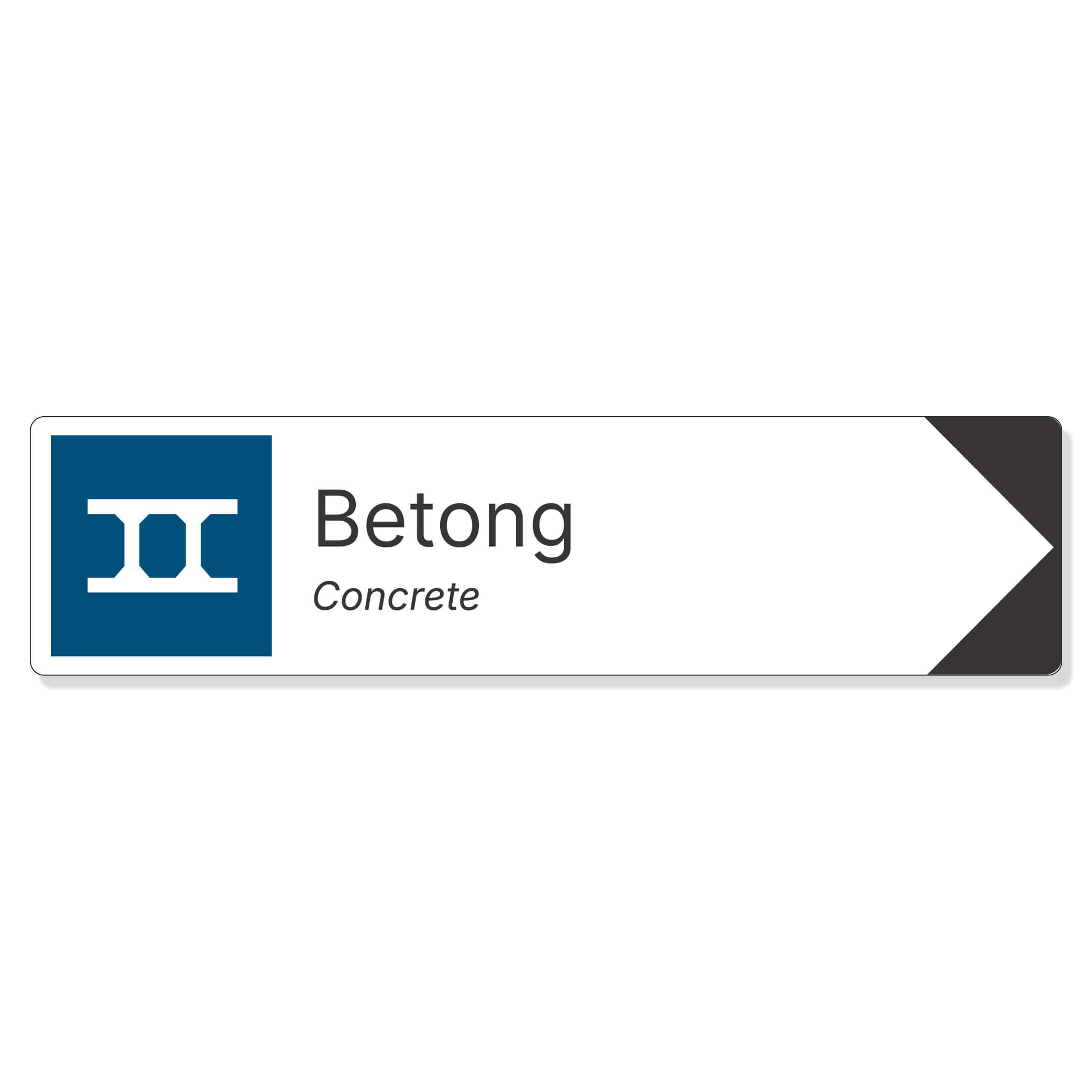byggeplass pil sortering betong + engelsk