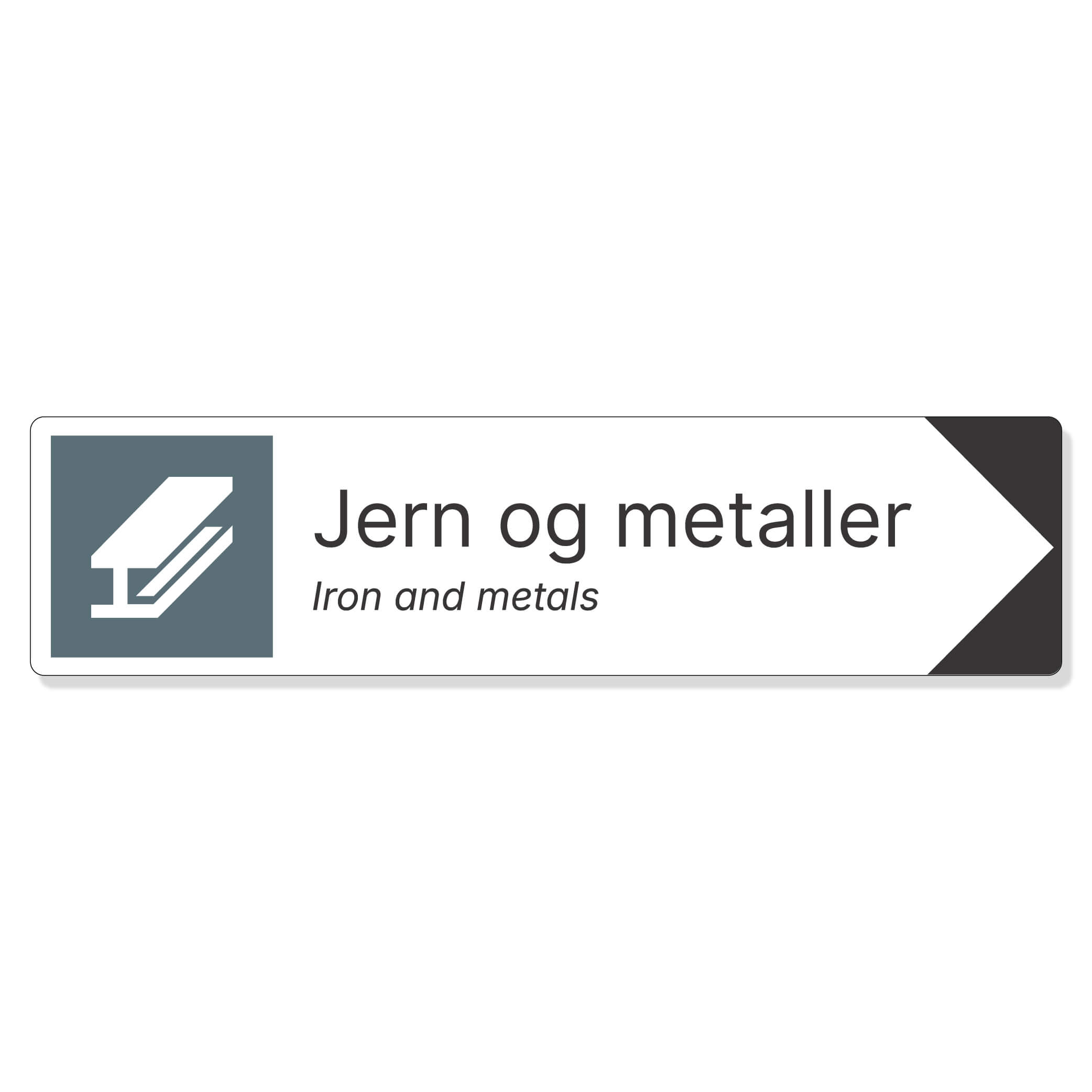 byggeplass pil sortering jern og metaller + engelsk