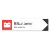 byggeplass pil sortering bilbatterier + engelsk