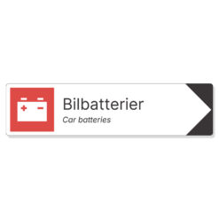 byggeplass pil sortering bilbatterier + engelsk