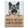 morsomt hundeskilt – sjefen – norsk elghund
