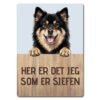 morsomt hundeskilt – sjefen – finsk lapphund