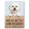 morsomt hundeskilt – sjefen – bichon havanais