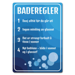 morsomt baderegler skilt – perfekt til boblebad, jacuzzi og stamp